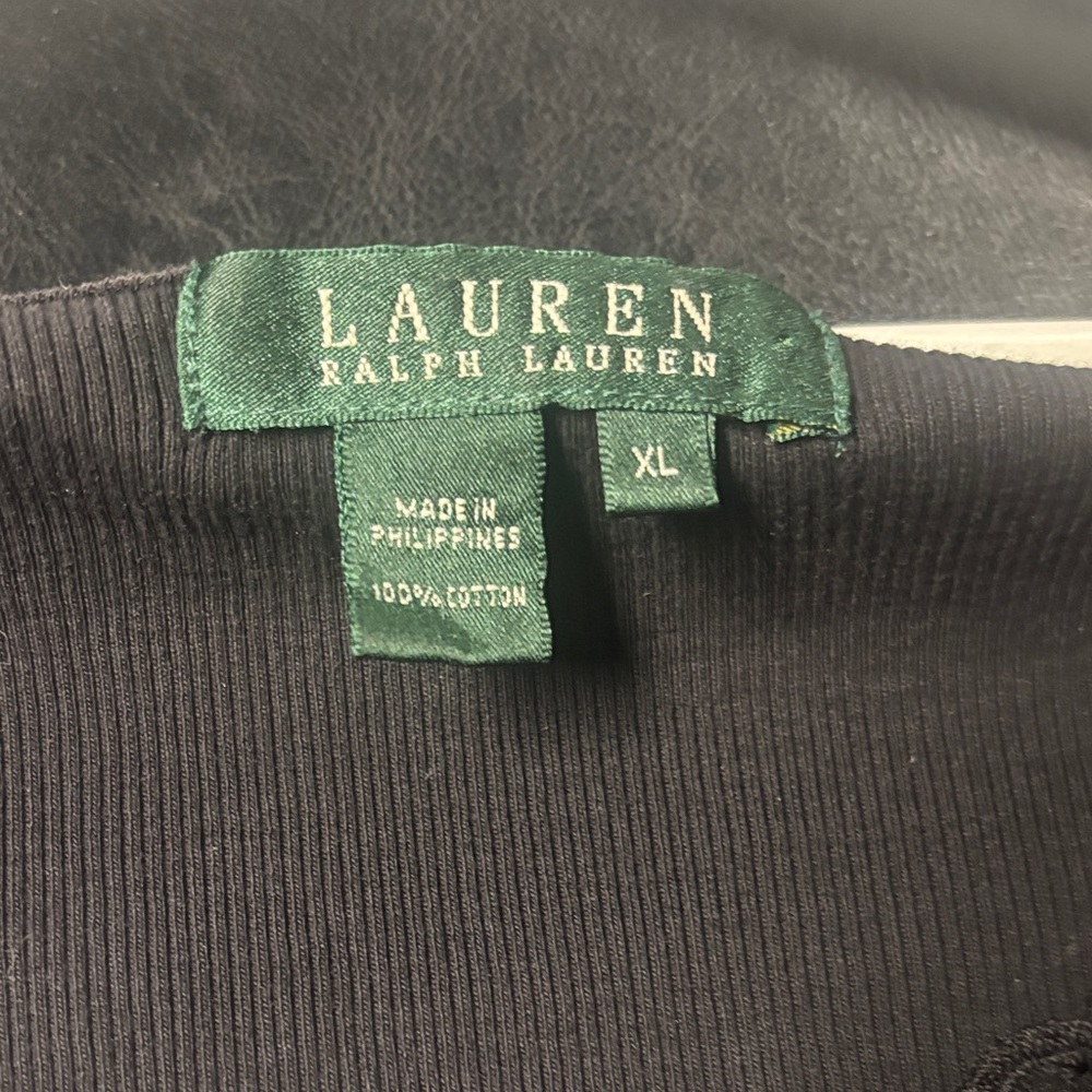 Ralph Lauren Lace Collar Black Long Sleeve Top - Picture 2 of 4